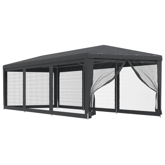 Festtelt Med 8 Sidevegger Av Netting Antrasitt 3X9 M Hdpe