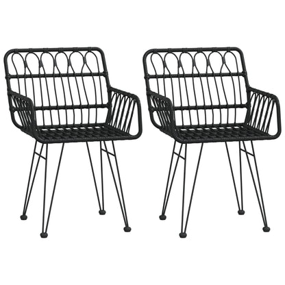 Hagestoler Med Armlener 2 Stk Svart 56X64X80 Cm Pe Rotting