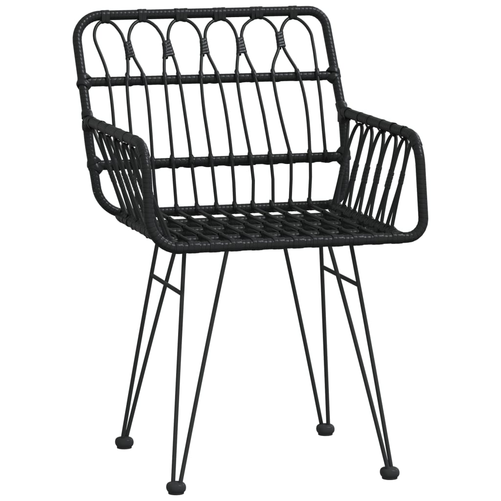 Hagestoler Med Armlener 2 Stk Svart 56X64X80 Cm Pe Rotting