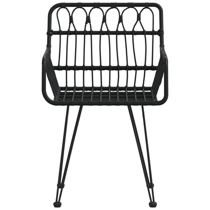 Hagestoler Med Armlener 2 Stk Svart 56X64X80 Cm Pe Rotting