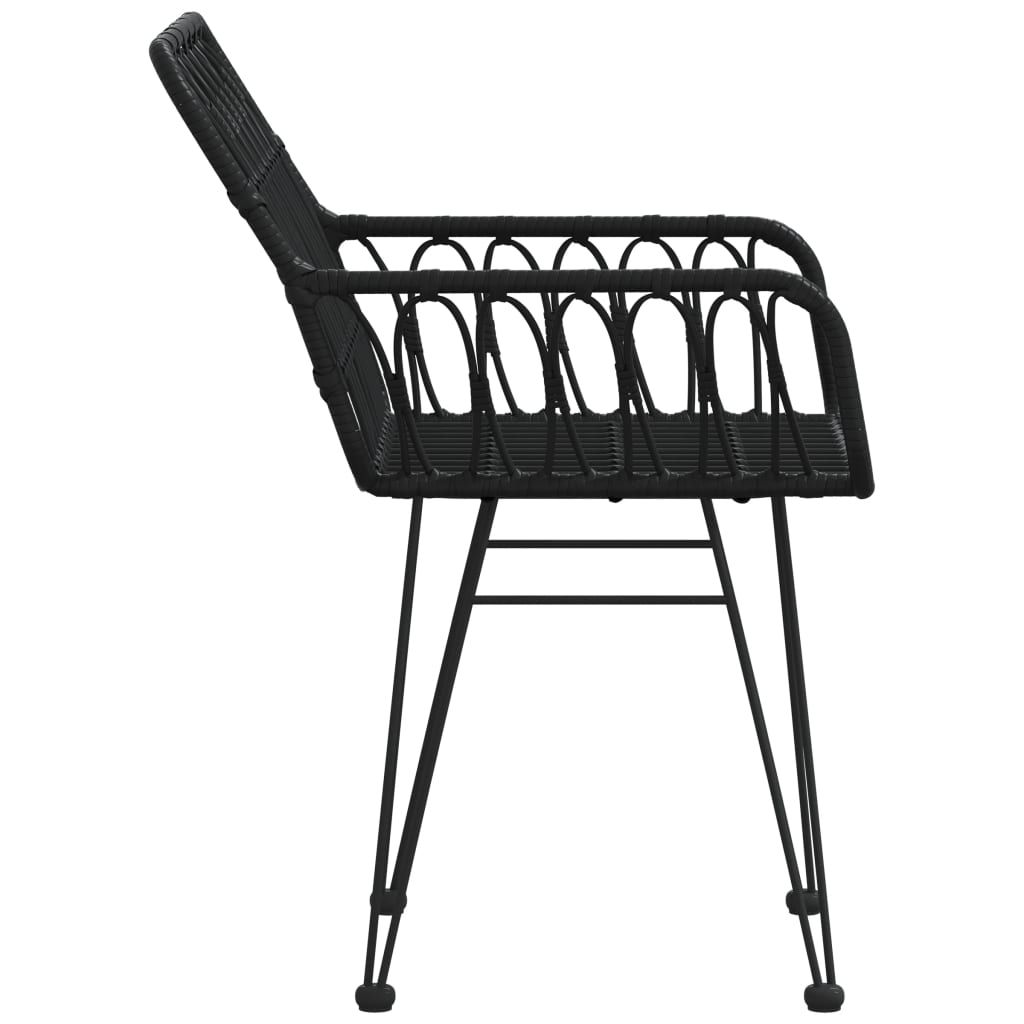 Hagestoler Med Armlener 2 Stk Svart 56X64X80 Cm Pe Rotting