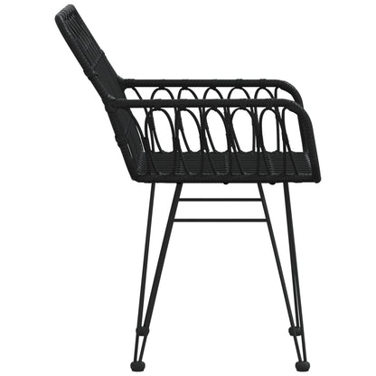 Hagestoler Med Armlener 2 Stk Svart 56X64X80 Cm Pe Rotting