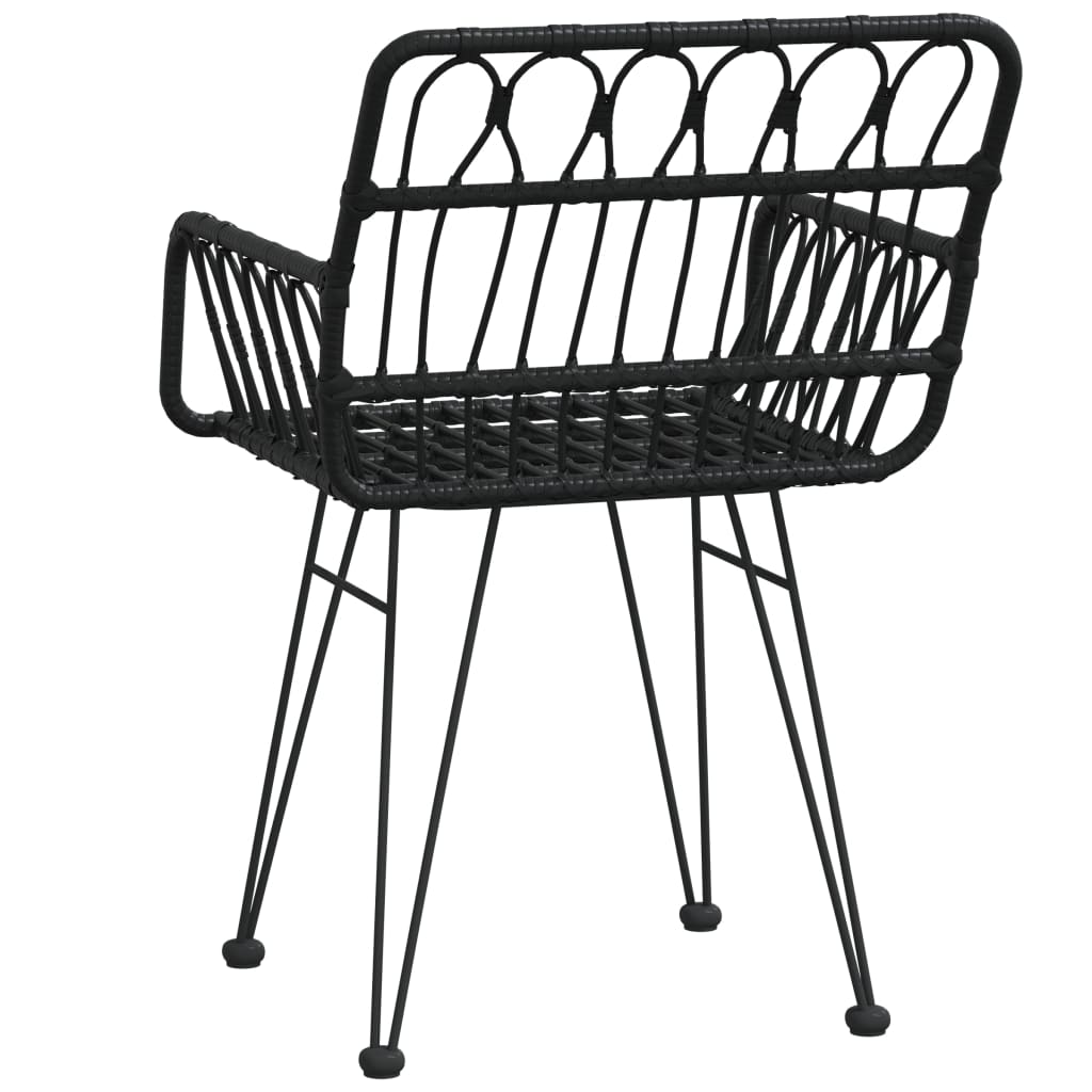 Hagestoler Med Armlener 2 Stk Svart 56X64X80 Cm Pe Rotting