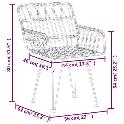 Hagestoler Med Armlener 2 Stk Svart 56X64X80 Cm Pe Rotting