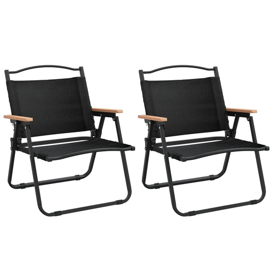 Campingstoler 2 Stk Svart 54X43X59 Cm Oxfordstoff