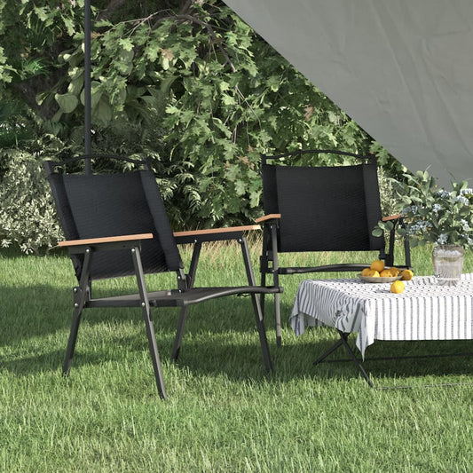 Campingstoler 2 Stk Svart 54X55X78 Cm Oxfordstoff