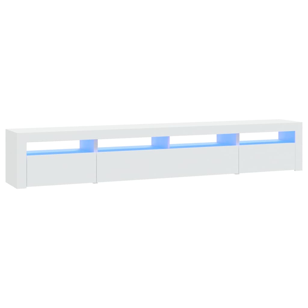 Tv-Benk Med Led-Lys Hvit 240X35X40 Cm