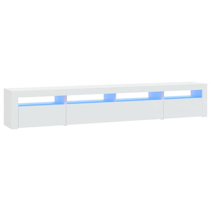 Tv-Benk Med Led-Lys Hvit 240X35X40 Cm