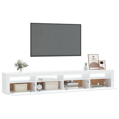 Tv-Benk Med Led-Lys Hvit 240X35X40 Cm