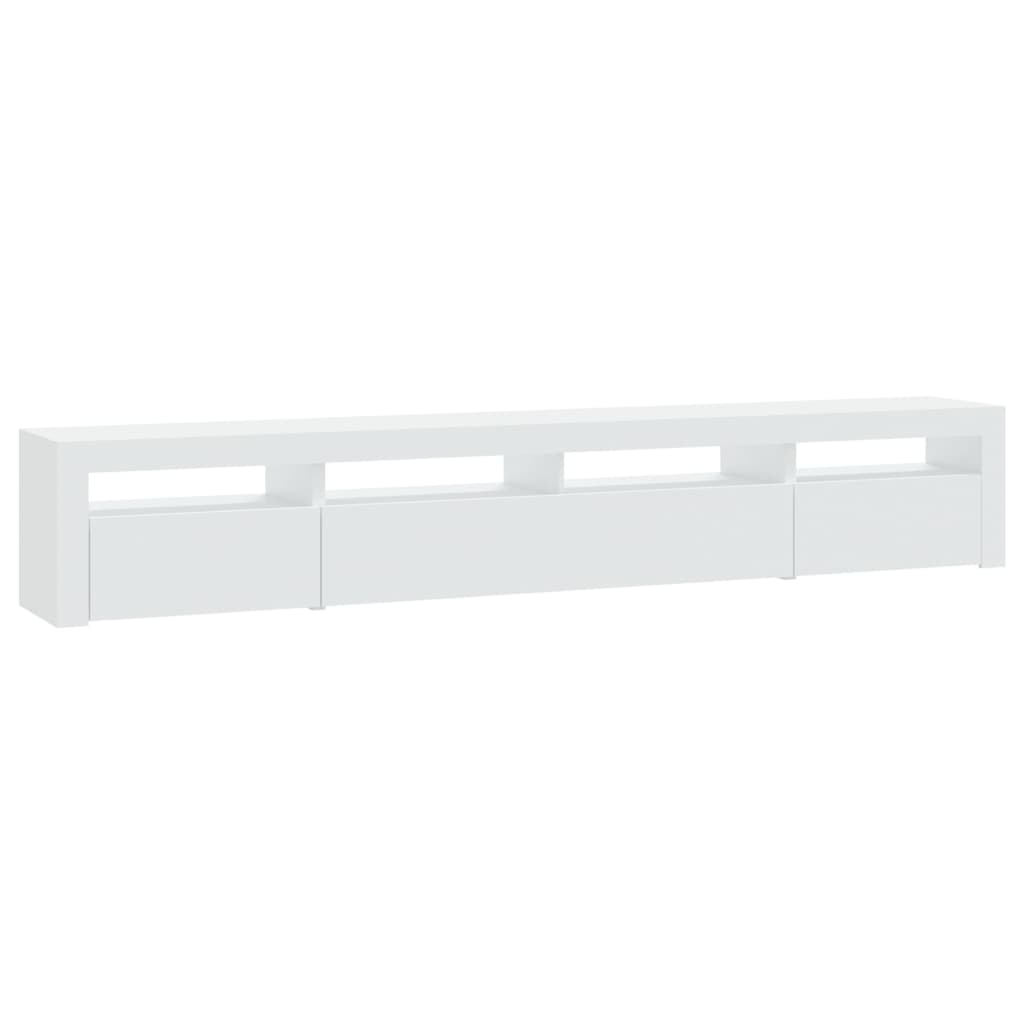 Tv-Benk Med Led-Lys Hvit 240X35X40 Cm