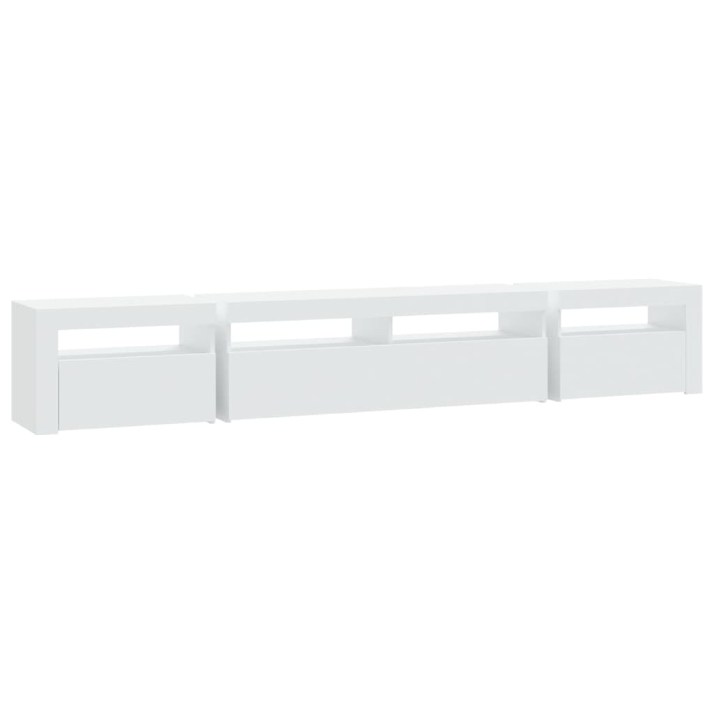 Tv-Benk Med Led-Lys Hvit 240X35X40 Cm