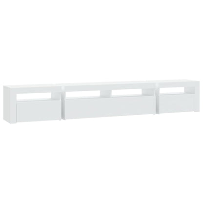 Tv-Benk Med Led-Lys Hvit 240X35X40 Cm