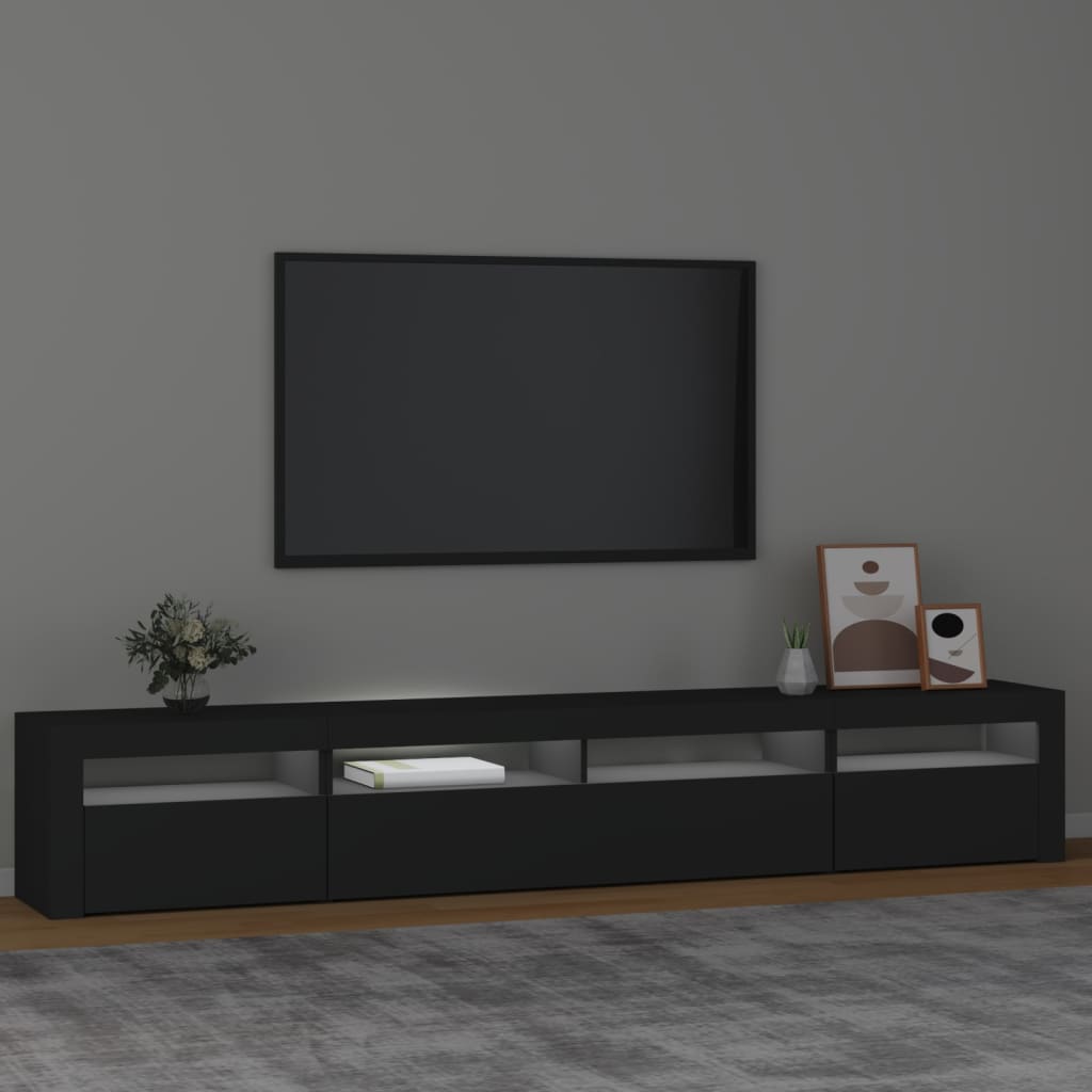 Tv-Benk Med Led-Lys Svart 240X35X40 Cm