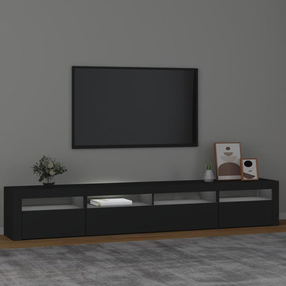 Tv-Benk Med Led-Lys Svart 240X35X40 Cm