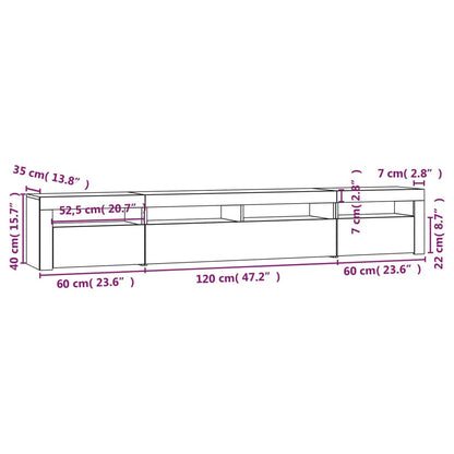 Tv-Benk Med Led-Lys Svart 240X35X40 Cm
