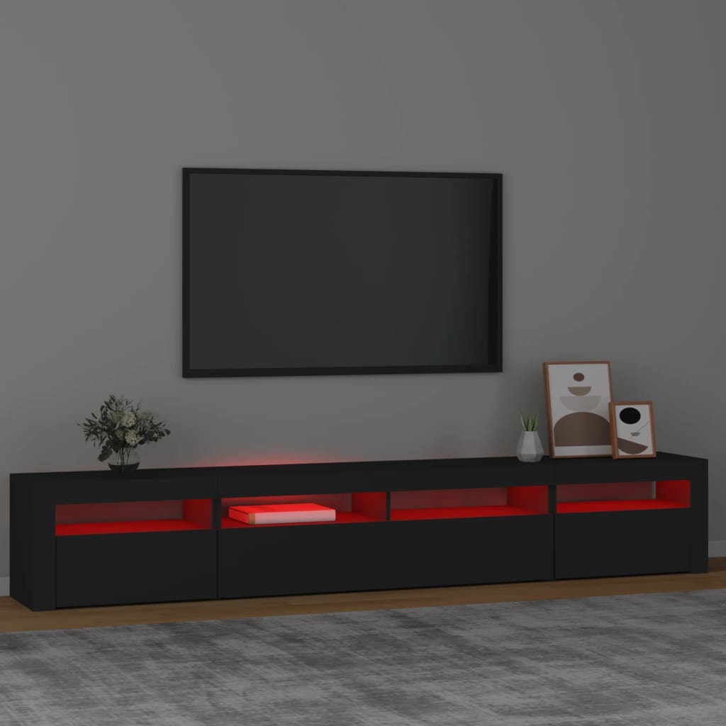 Tv-Benk Med Led-Lys Svart 240X35X40 Cm
