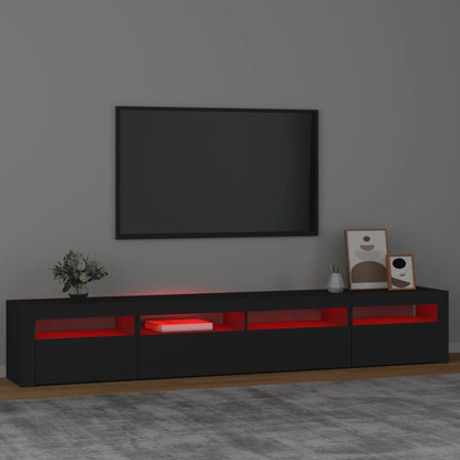 Tv-Benk Med Led-Lys Svart 240X35X40 Cm