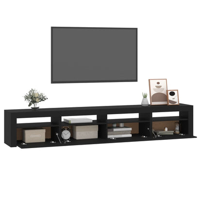 Tv-Benk Med Led-Lys Svart 240X35X40 Cm