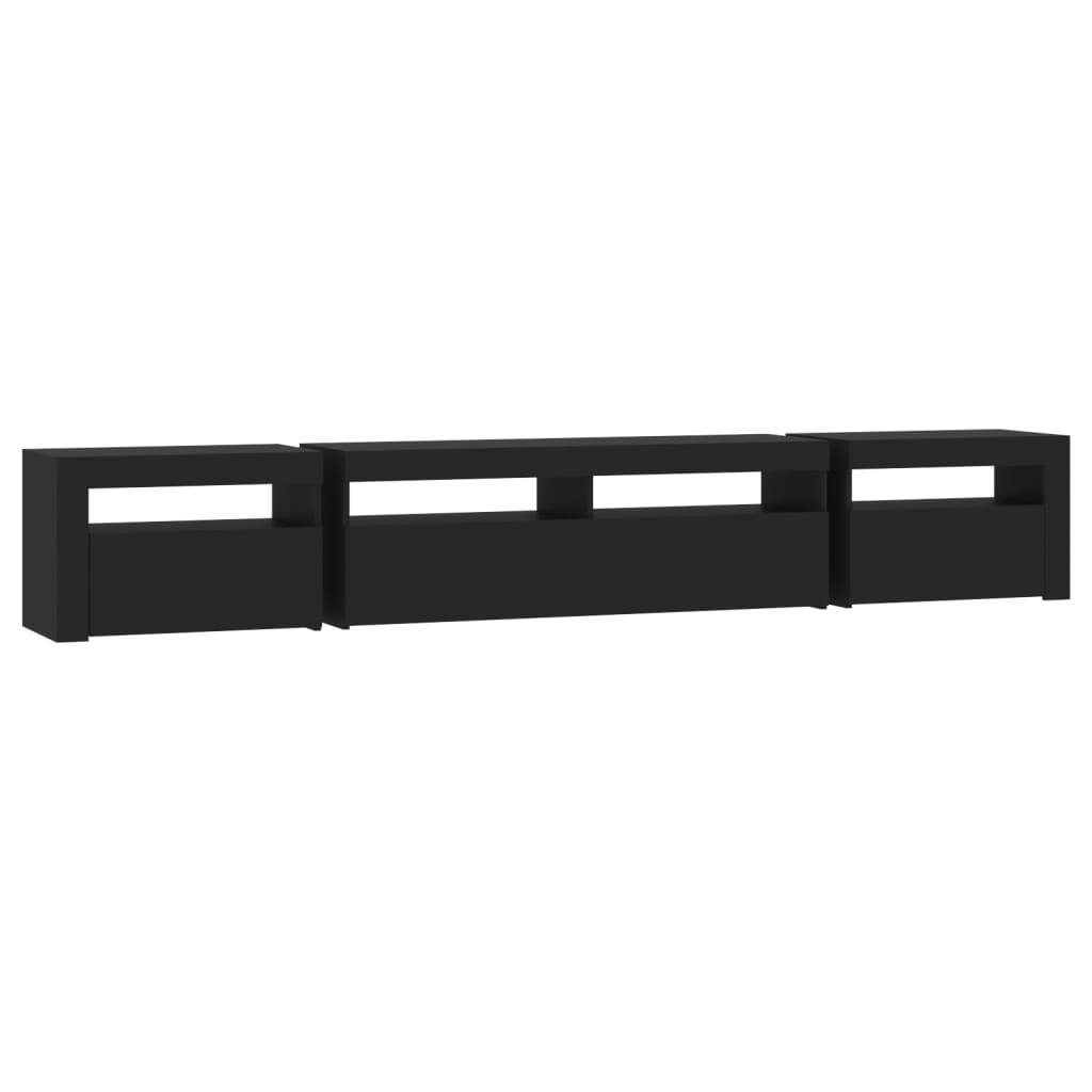 Tv-Benk Med Led-Lys Svart 240X35X40 Cm