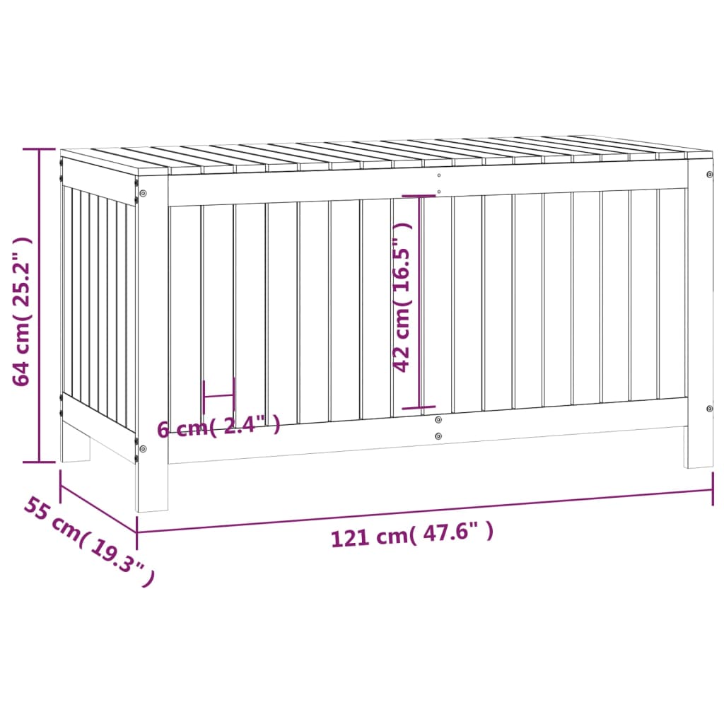 Putekasse Svart 121X55X64 Cm Heltre Furu