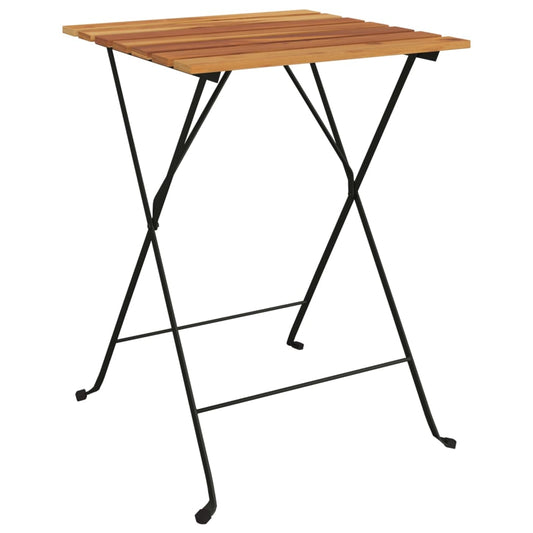 Sammenleggbart Bistrobord 55X54X71 Cm Heltre Teak Og Stål