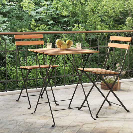 Sammenleggbart Bistrobord 55X54X71 Cm Heltre Teak Og Stål