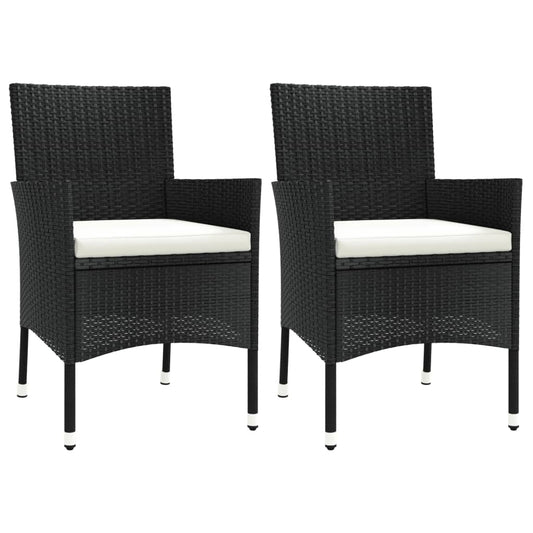 Hagestoler Med Puter 2 Stk Svart Polyrotting
