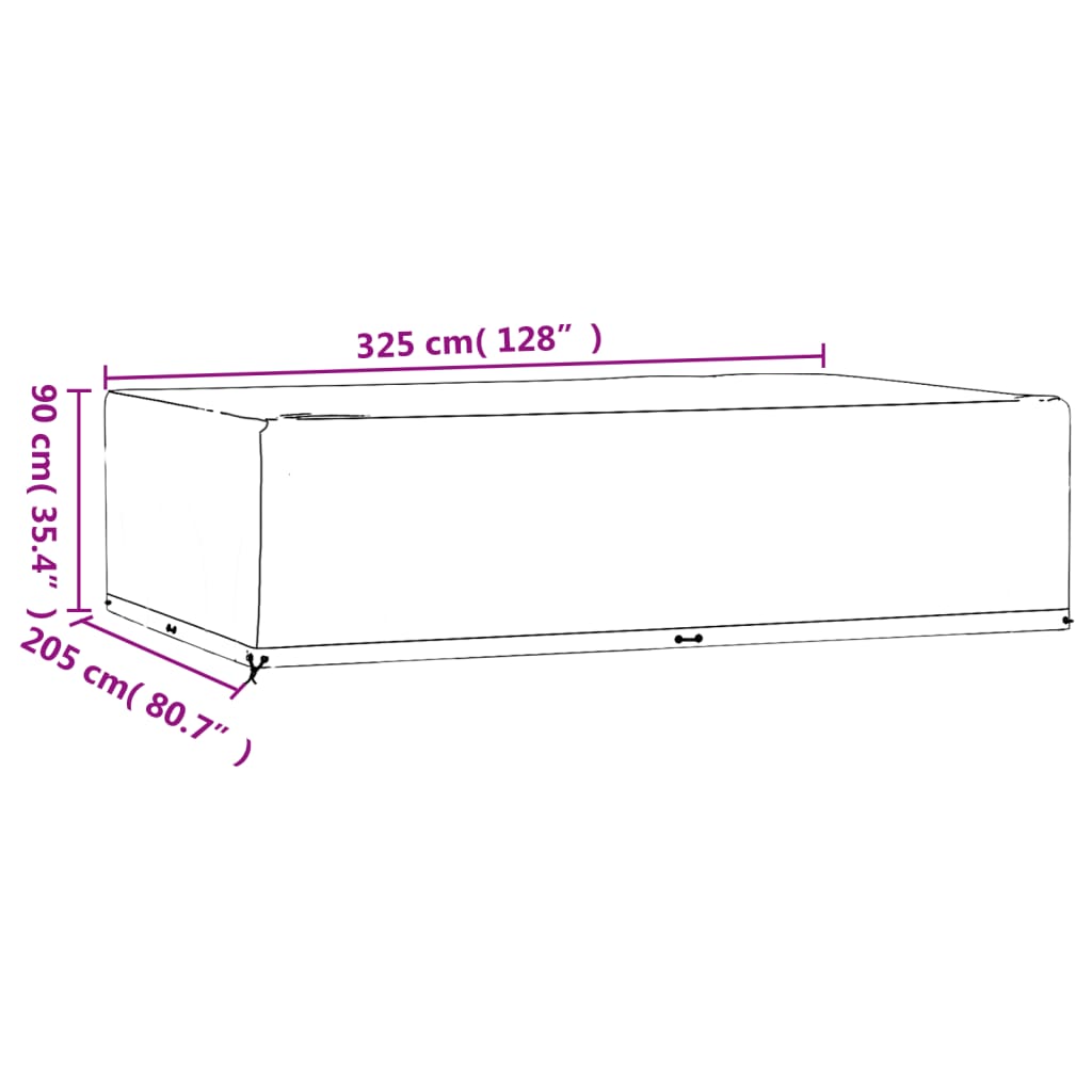 Hagemøbeltrekk 16 Maljer 325X205X90 Cm Rektangulær