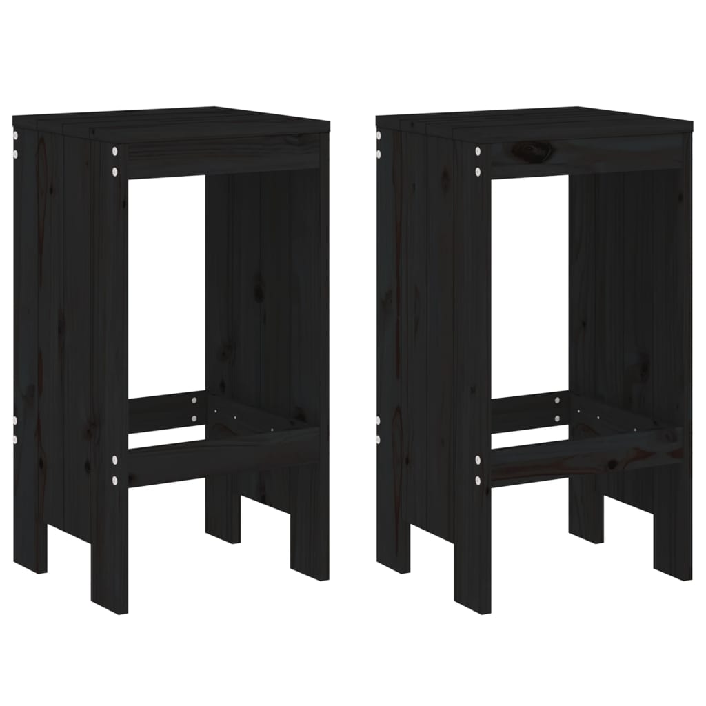 Barkrakker 2 Stk Svart 40X36X75 Cm Heltre Furu