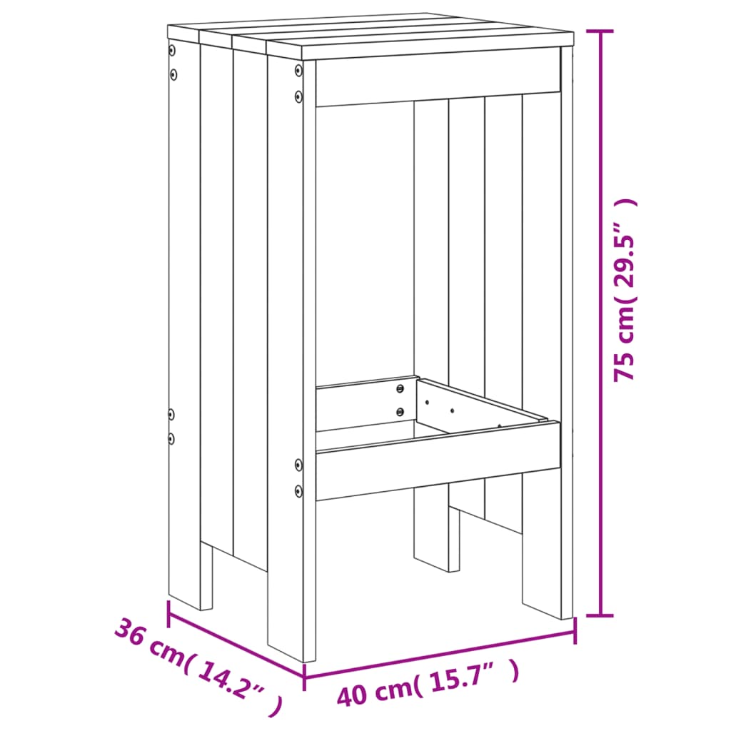 Barkrakker 2 Stk Svart 40X36X75 Cm Heltre Douglasgran