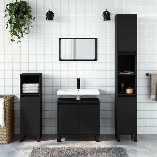 Servantskap Svart 58X33X60 Cm Konstruert Tre