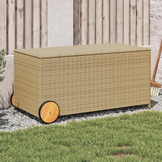 Putekasse Med Hjul Blandet Beige 190L Cm Polyrotting