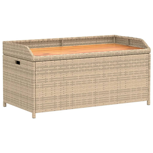 Oppbevaringsbenk Beige 100X50X52 Cm Polyrotting Og Akasie