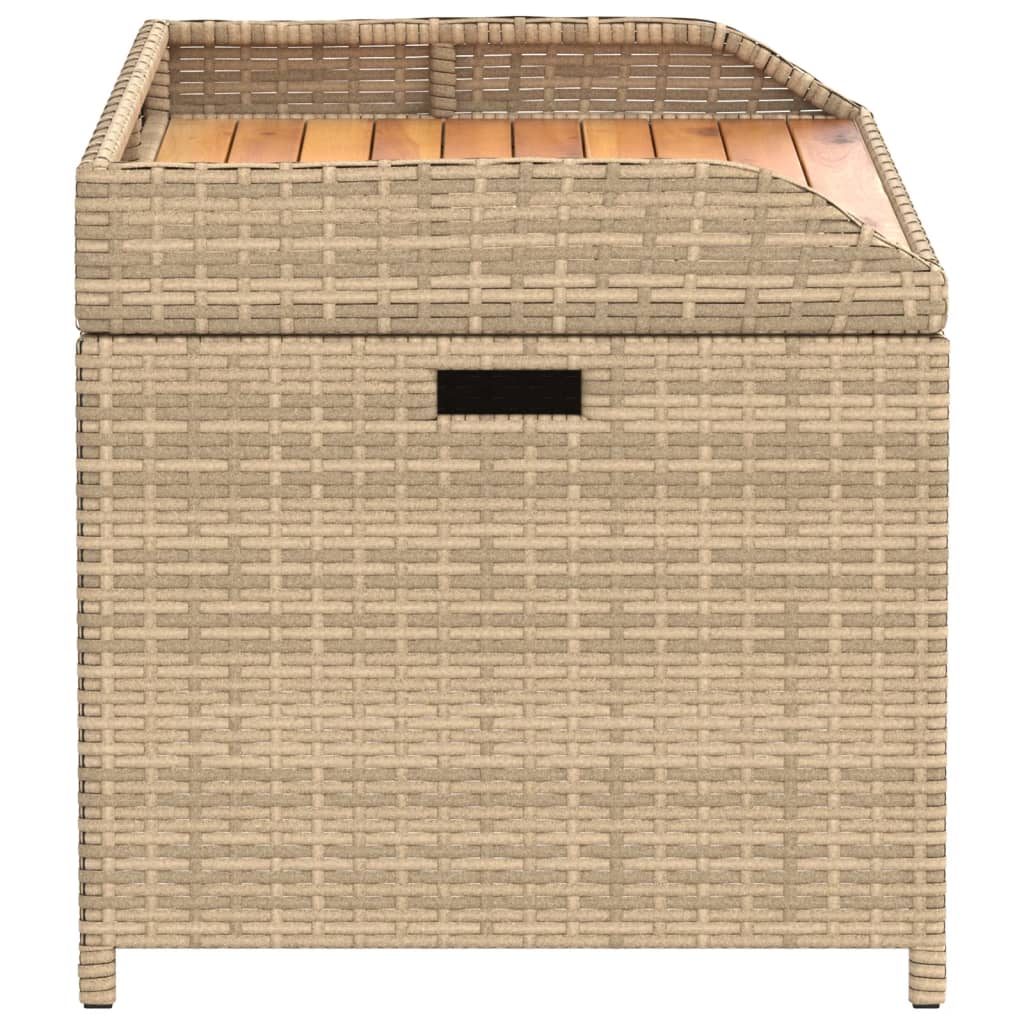 Oppbevaringsbenk Beige 100X50X52 Cm Polyrotting Og Akasie