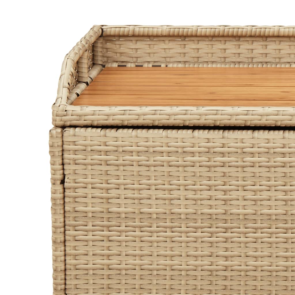 Oppbevaringsbenk Beige 100X50X52 Cm Polyrotting Og Akasie