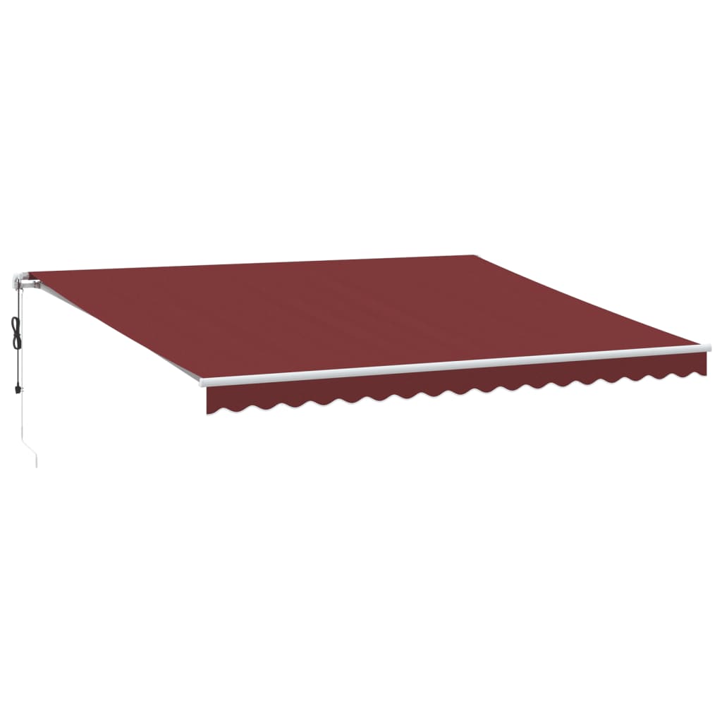 Automatisk Uttrekkbar Markise Med Led Burgunder 450X300 Cm
