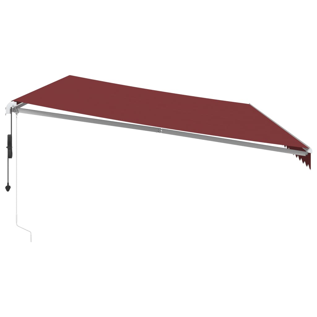 Automatisk Uttrekkbar Markise Med Led Burgunder 600X350 Cm