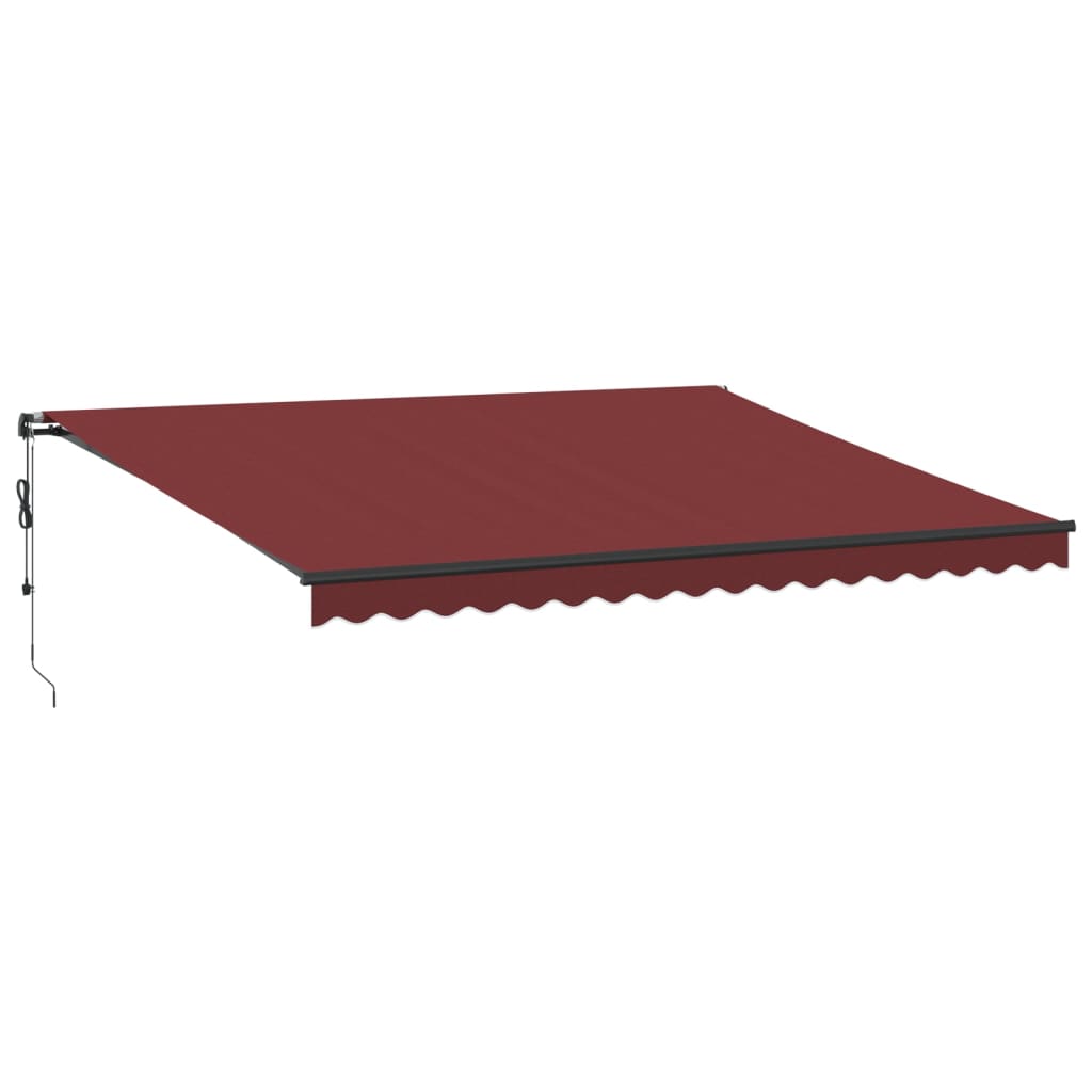 Automatisk Uttrekkbar Markise Med Led Burgunder 450X350 Cm