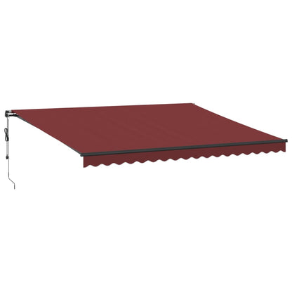 Automatisk Uttrekkbar Markise Med Led Burgunder 450X350 Cm