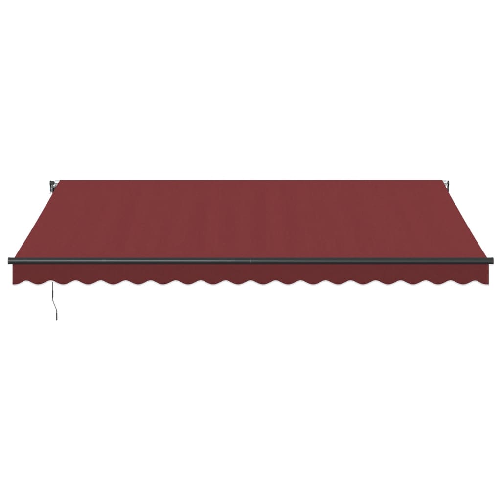 Automatisk Uttrekkbar Markise Med Led Burgunder 450X350 Cm
