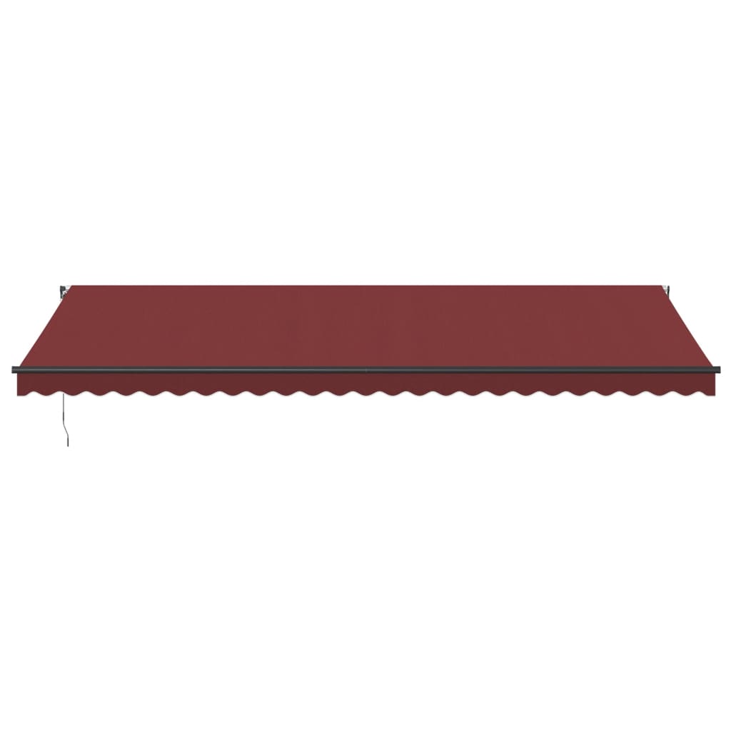 Manuell Uttrekkbar Markise Med Led Burgunder 600X350 Cm