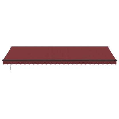 Manuell Uttrekkbar Markise Med Led Burgunder 600X350 Cm