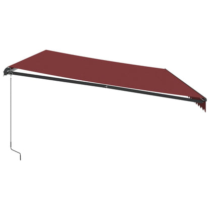 Manuell Uttrekkbar Markise Med Led Burgunder 600X350 Cm
