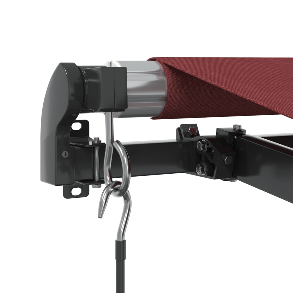Manuell Uttrekkbar Markise Med Led Burgunder 600X350 Cm