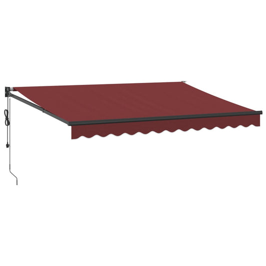 Automatisk Uttrekkbar Markise Med Led Burgunder 350X250 Cm