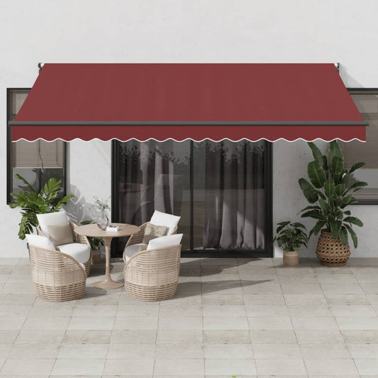 Automatisk Uttrekkbar Markise Burgunder 450X300 Cm