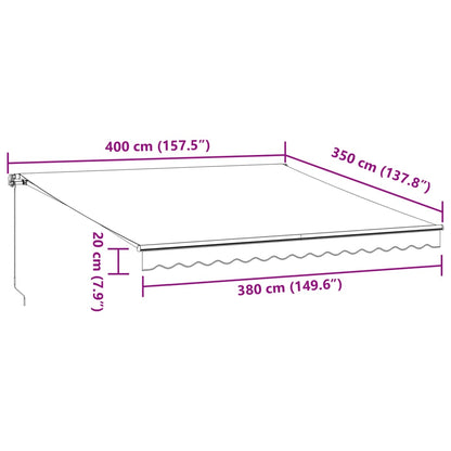Automatisk Uttrekkbar Markise Brun 400X350 Cm