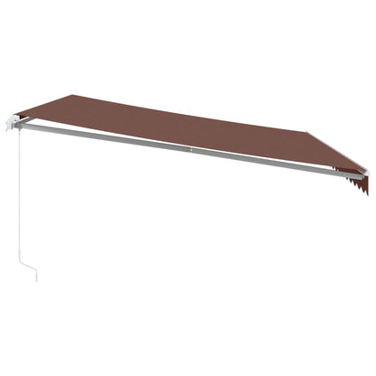 Manuell Uttrekkbar Markise Med Led Brun 450X350 Cm
