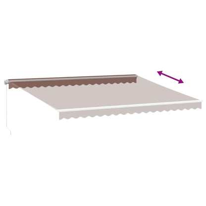 Manuell Uttrekkbar Markise Med Led Brun 450X350 Cm