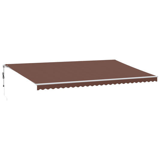 Automatisk Uttrekkbar Markise Med Led Brun 600X350 Cm